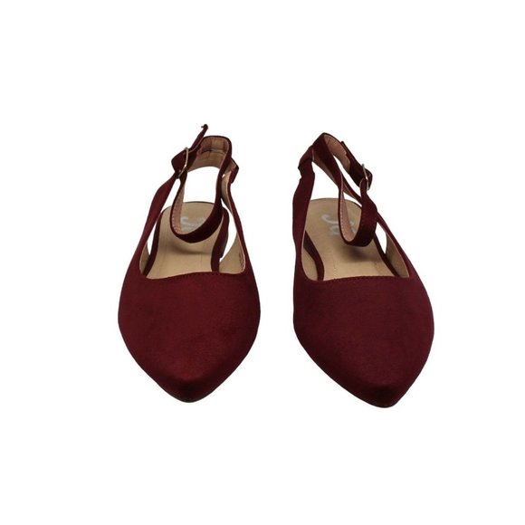 KNS International Shoes - Women S KNS International Preea Ankle Strap Flat Wine Microsuede Fabric